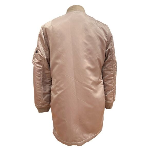 NWT Alpha Industries Mauve Pink MA-1 Long Jacket in Size S - Picture 9 of 9